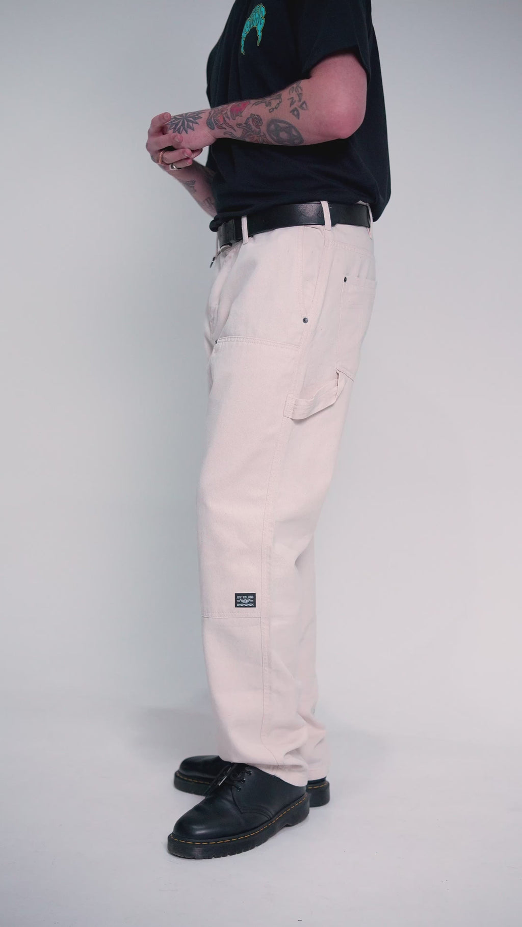 Calça Sarja Double Knee Off White