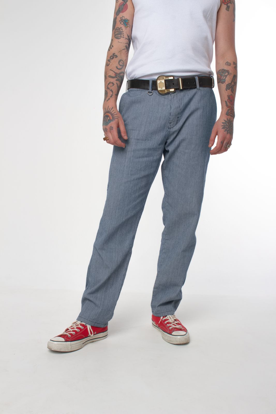 Calça Work Listrada Denim Blue