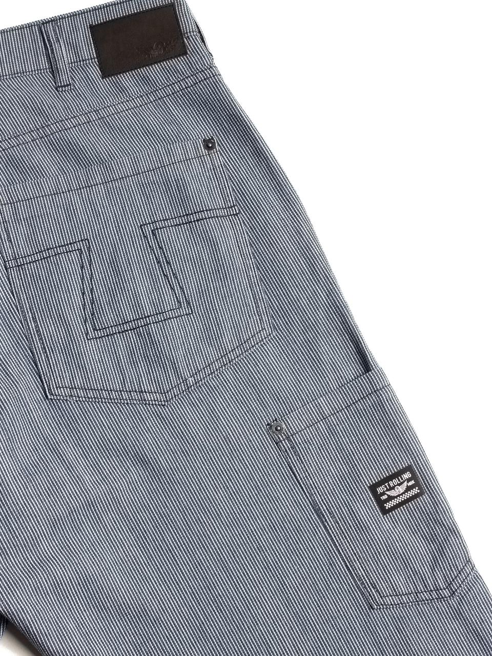 Calça Work Listrada Denim Blue