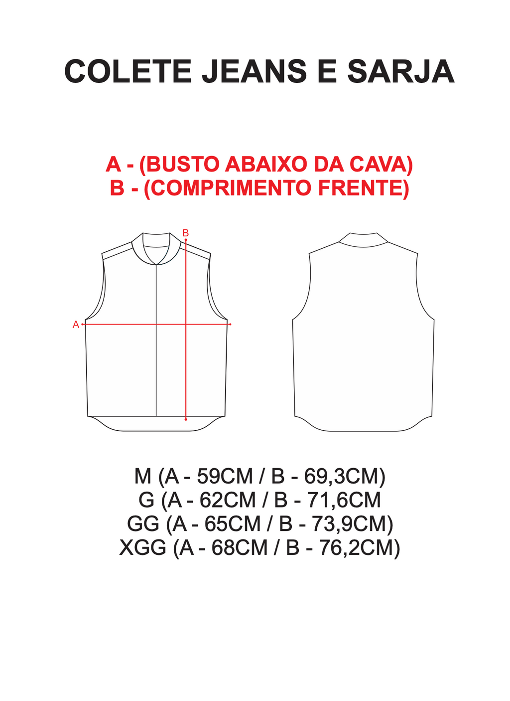 Colete Sarja Caramelo e Chumbo