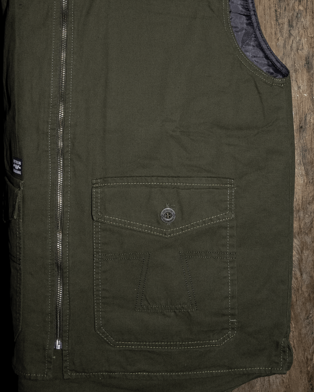 Colete Sarja Preto e Verde