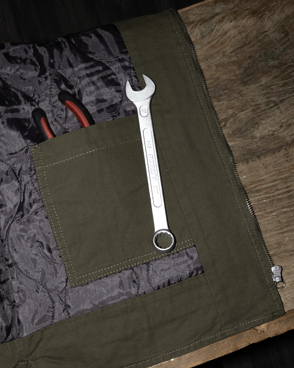 Colete Sarja Preto e Verde