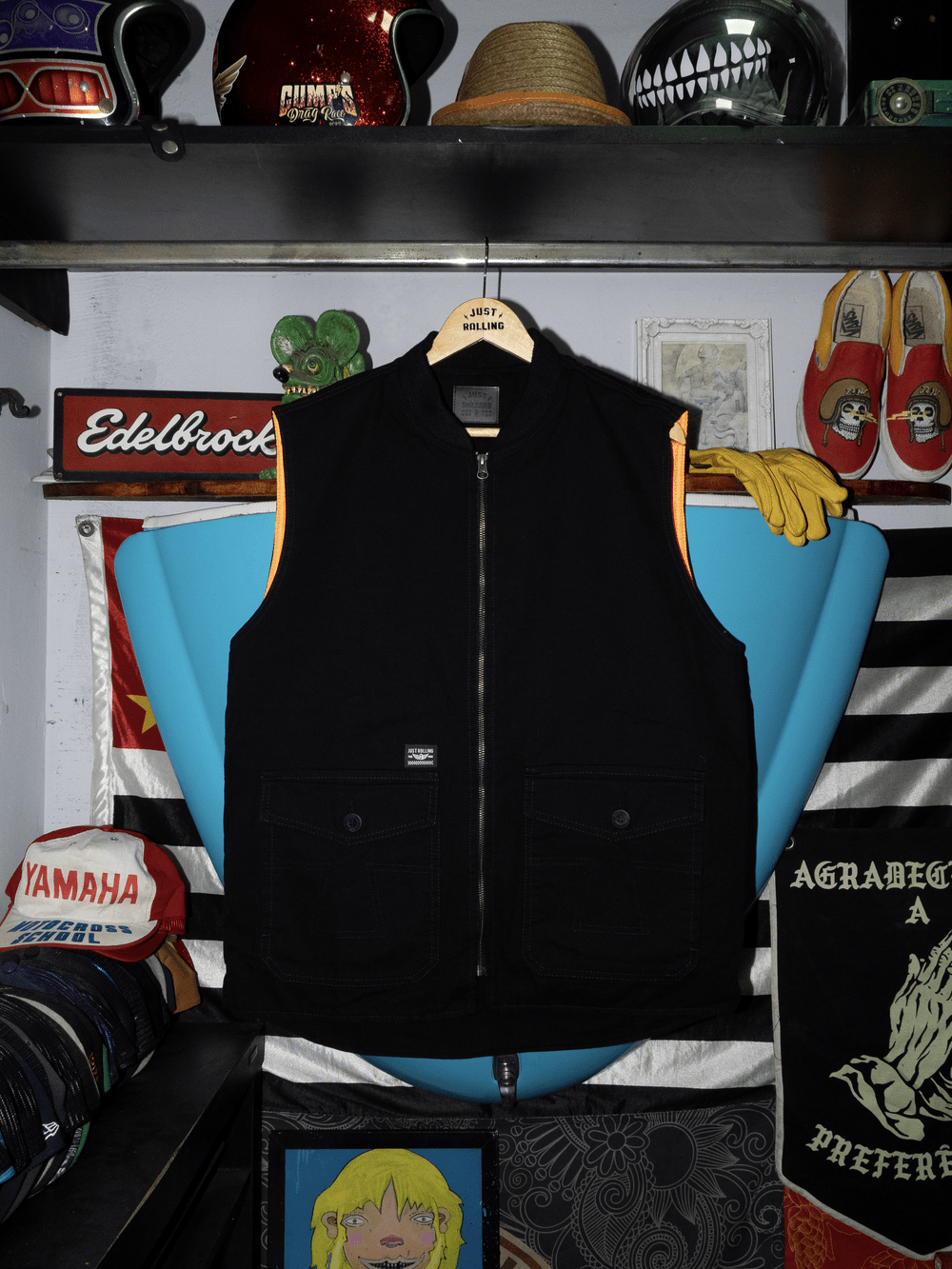 Colete Sarja Preto e Verde