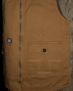 Colete Sarja Caramelo e Chumbo