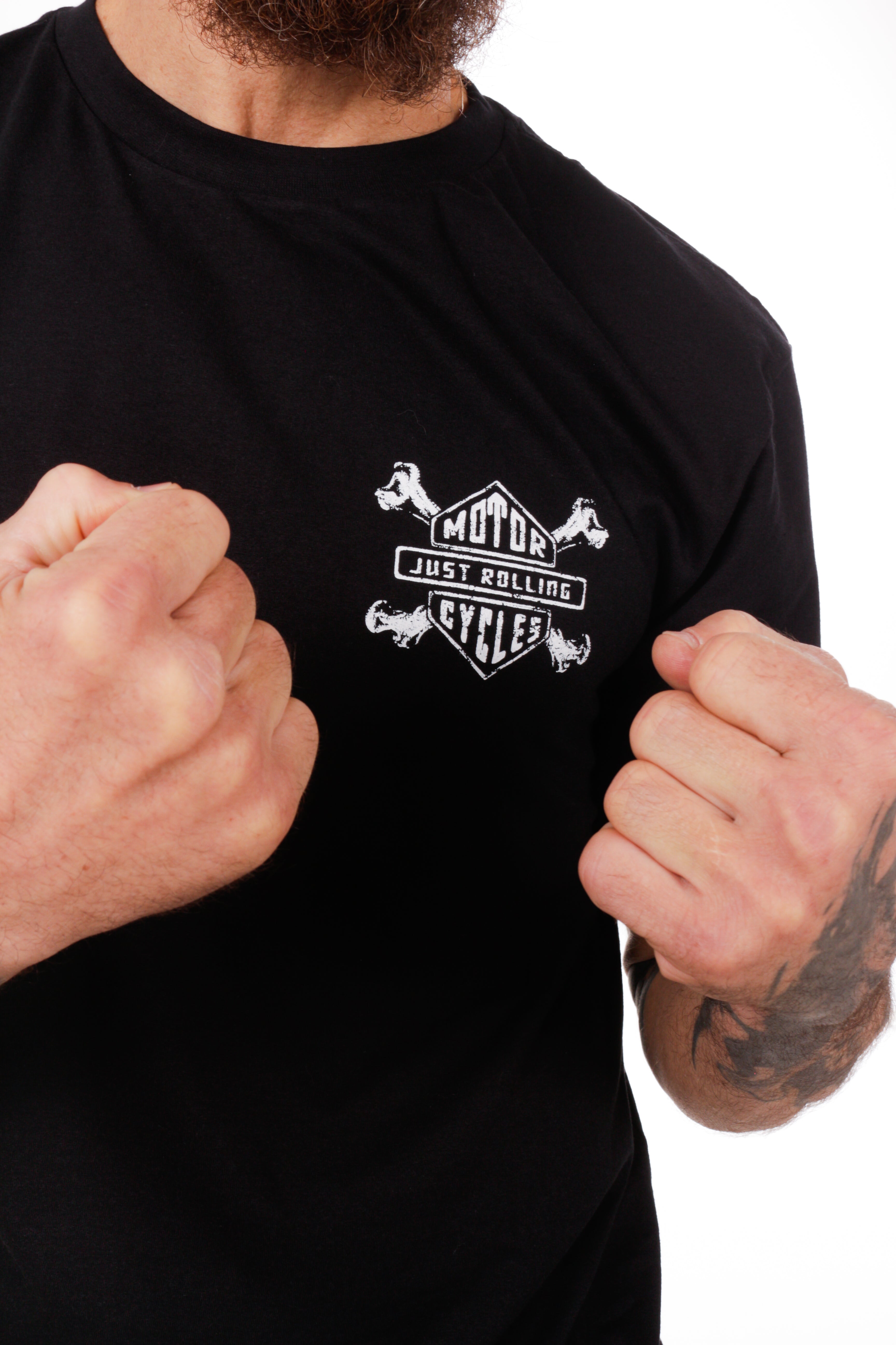 Camiseta masculina manga curta “Motorcycles” – modelagem tradicional