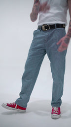 Calça Work Listrada Denim Blue