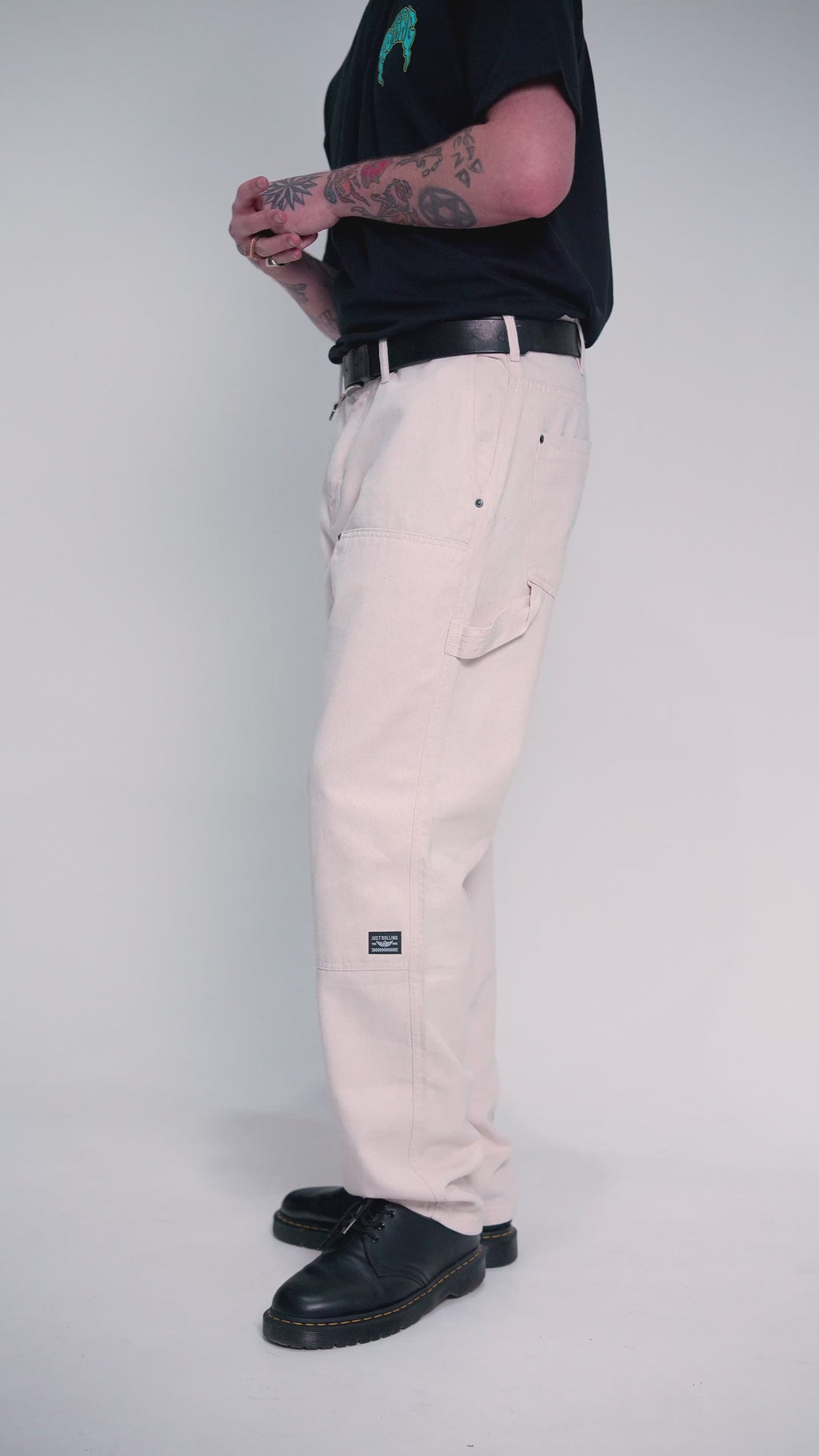 Calça Sarja Double Knee Off White